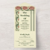 Klassieke Art Nouveau bruiloft All In One Uitnodiging (Binnen)