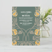 Klassieke Art Nouveau bruiloft Kaart (Staand voorkant)