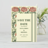 Klassieke Art Nouveau bruiloft Save The Date (Staand voorkant)