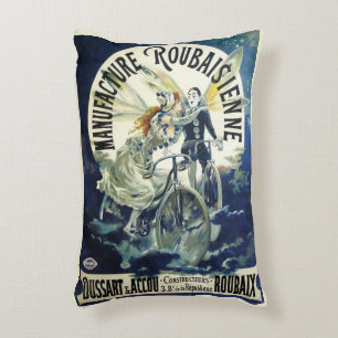Klassieke Art Nouveau feeën, Fiets Pierrot Maan Accent Kussen