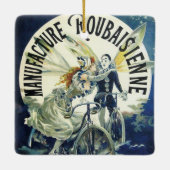 Klassieke Art Nouveau feeën, fietspierrot maan Keramisch Ornament (Achterkant)