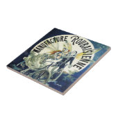 Klassieke Art Nouveau feeën, fietspierrot maan Tegeltje (Zijkant)