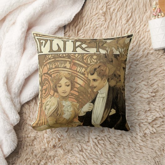 Klassieke Art Nouveau Flirt Biscuits, Alphonse Muc Kussen (Deken)