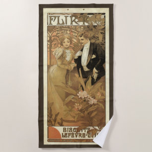 Klassieke Art Nouveau Flirt Biscuits, Alphonse Muc Strandlaken