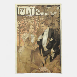 Klassieke Art Nouveau Flirt Biscuits, Alphonse Muc Theedoek