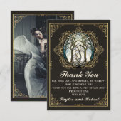 Klassieke Art Nouveau Glas-in-Lood Bedankkaart (Voorkant / Achterkant)