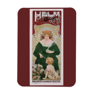 Klassieke Art Nouveau Helm Cacao door Privat Livem Magneet