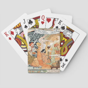 Klassieke Art Nouveau Kerstengelen en Madonna Pokerkaarten