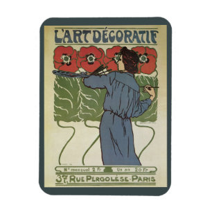 Klassieke Art Nouveau, Kunstenaar Schildert Klapro Magneet