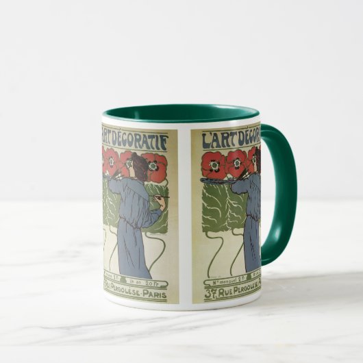 Klassieke Art Nouveau, Kunstenaar Schildert Klapro Mok (Voorkant rechts)