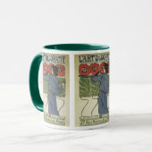 Klassieke Art Nouveau, Kunstenaar Schildert Klapro Mok (Voorkant links)