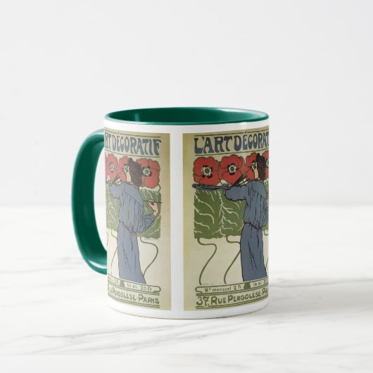 Klassieke Art Nouveau, Kunstenaar Schildert Klapro Mok (Voorkant links)