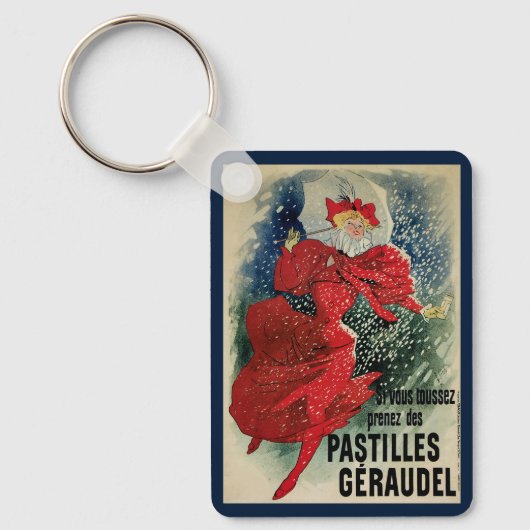 Klassieke Art Nouveau Pastilles Geraudel Hoestdran Sleutelhanger (Voorkant)