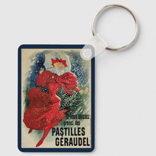 Klassieke Art Nouveau Pastilles Geraudel Hoestdran Sleutelhanger (Achterkant)