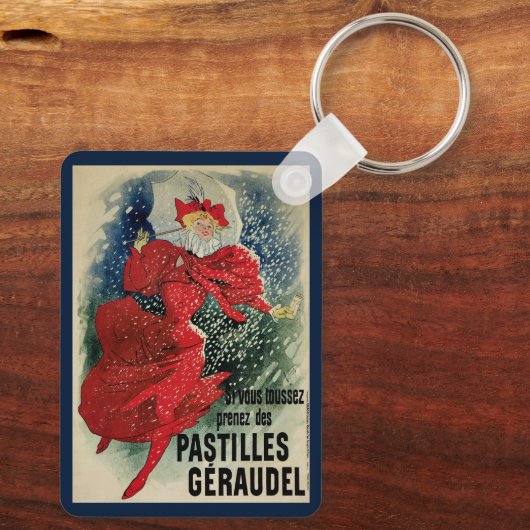 Klassieke Art Nouveau Pastilles Geraudel Hoestdran Sleutelhanger (Achterkant)