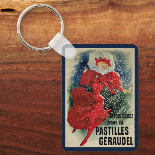 Klassieke Art Nouveau Pastilles Geraudel Hoestdran Sleutelhanger (Voorkant)
