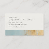 Klassieke Artistieke Aqua Blue Gold Oil Paint Text Visitekaartje (Achterkant)