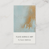 Klassieke Artistieke Aqua Blue Gold Oil Paint Text Visitekaartje (Voorkant)