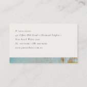 Klassieke Artistieke Aqua Blue Gold Oil Paint Text Visitekaartje (Achterkant)