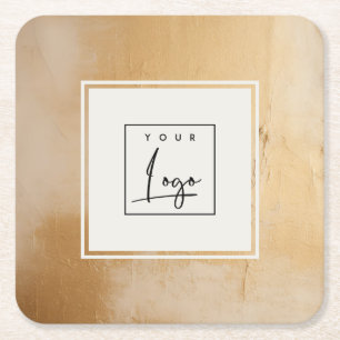 Klassieke Artistieke Beige Gold Oil Paint Texture  Kartonnen Onderzetters