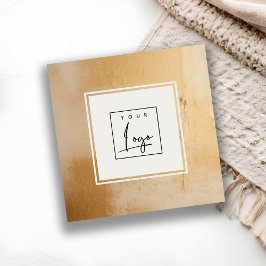 Klassieke Artistieke Beige Gold Oil Paint Texture  Vierkante Visitekaartje