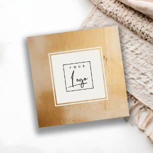 Klassieke Artistieke Beige Gold Oil Paint Texture  Vierkante Visitekaartje