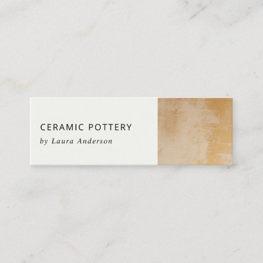 Klassieke Artistieke Beige Gold Oil Paint Textuur Mini Visitekaartje (Voorkant)