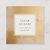 Klassieke Artistieke Beige Gold Oil Paint Textuur Vierkante Visitekaartje (Voorkant)