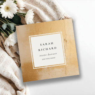 Klassieke Artistieke Beige Gold Oil Paint Textuur Vierkante Visitekaartje