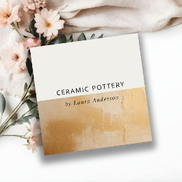 Klassieke Artistieke Beige Gold Oil Paint Textuur Vierkante Visitekaartje