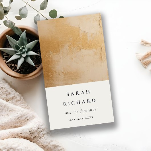 Klassieke Artistieke Beige Gold Oil Paint Textuur Visitekaartje