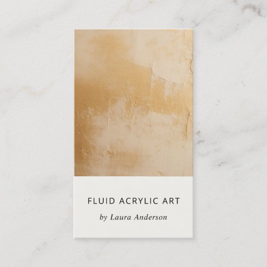 Klassieke Artistieke Beige Gold Oil Paint Textuur Visitekaartje (Voorkant)