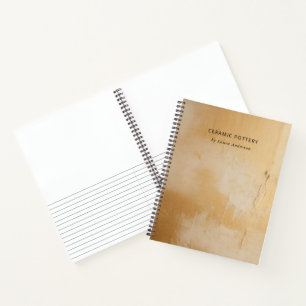 Klassieke Artistieke Chic Beige Gold Oil Paint Tex Notitieboek