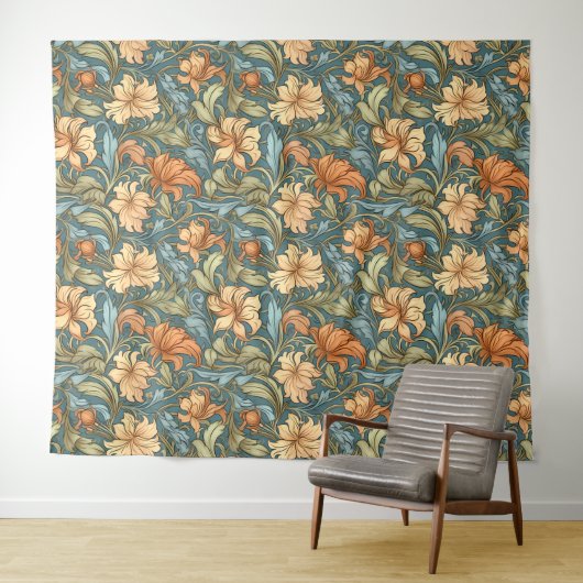 Klassieke artistieke hand getekend William Morris  Wandkleed (In Situ (horizontaal))