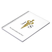 Klassieke Asclepius Edele Medische Elegante Goud Z Notitieboek (Linkerzijde)
