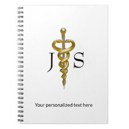 Klassieke Asclepius Edele Medische Elegante Goud Z Notitieboek
