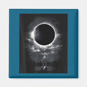 Klassieke astronaut ruimte eclips wetenschap magneet