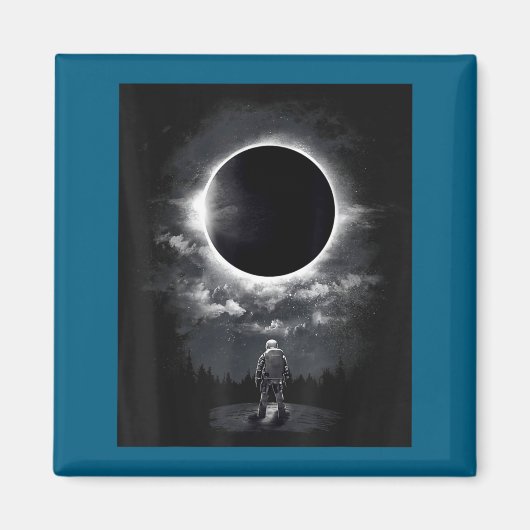 Klassieke astronaut ruimte eclips wetenschap magneet (Voorkant)