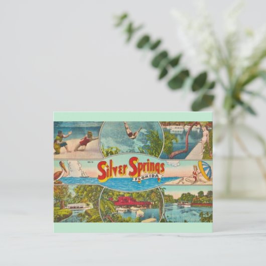 Klassieke attractie in Silver Springs Briefkaart (Staand voorkant)