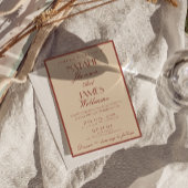 Klassieke Auburn Koper Oud Geld QR-code Trouwen Kaart