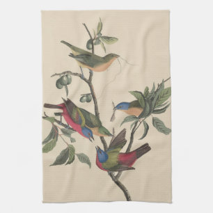 Klassieke Audubon Geschilderde Gors Kleurrijke Vog Theedoek