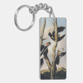 Klassieke Audubon Ivory-Billed Specht Kunst Sleutelhanger (Voorkant Links)