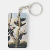 Klassieke Audubon Ivory-Billed Specht Kunst Sleutelhanger (achterkant)