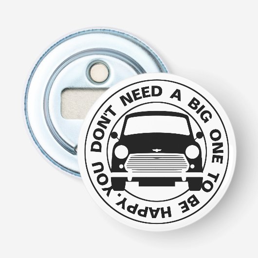 Klassieke Austin Mini Cooper auto Button Flesopener (Voorkant)