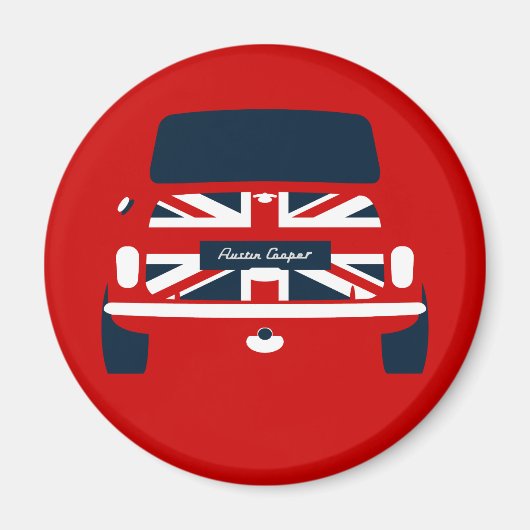 Klassieke Austin Mini Cooper auto Magneet (Voorkant)