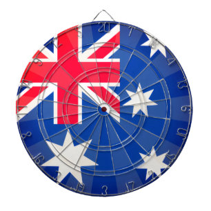 Klassieke AUSTRALIË Blauwe Witte Rode Kleurrijke V Dartbord