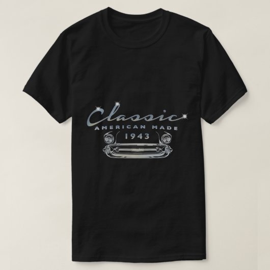  klassieke auto 1943 Retro 78th Birthday Antiq T-shirt (Design voorkant)