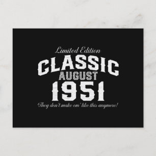  klassieke auto 1951 70e verjaardag feestdagenkaart