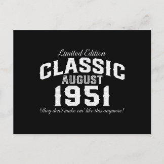  klassieke auto 1951 70e verjaardag feestdagenkaart