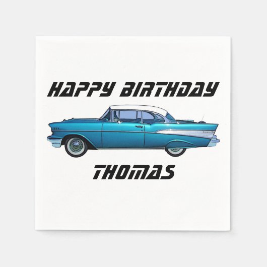 Klassieke auto 1957 Chevy BelAire aangepaste serve Servet (Voorkant)